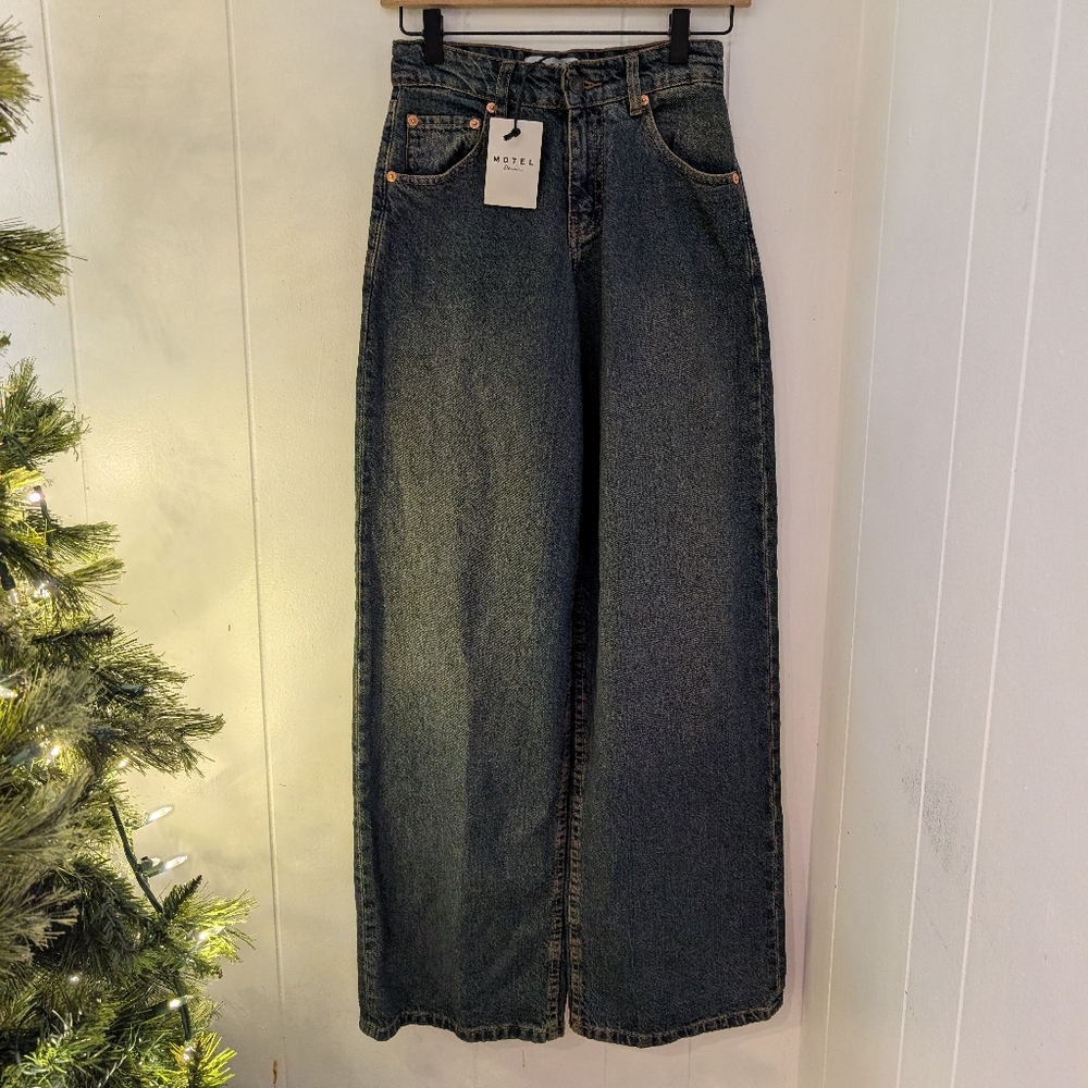NWT Motel Rocks High Waist Wide Leg Jeans